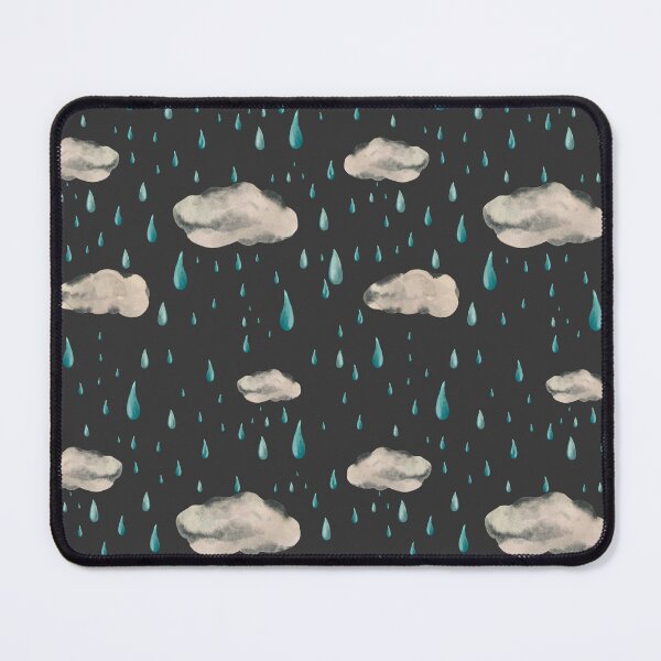 Item preview, Cloud rainy grey drop seamless pattern watercolor grey designed and sold by Yana Mustafina | Boho Soulful Designs.