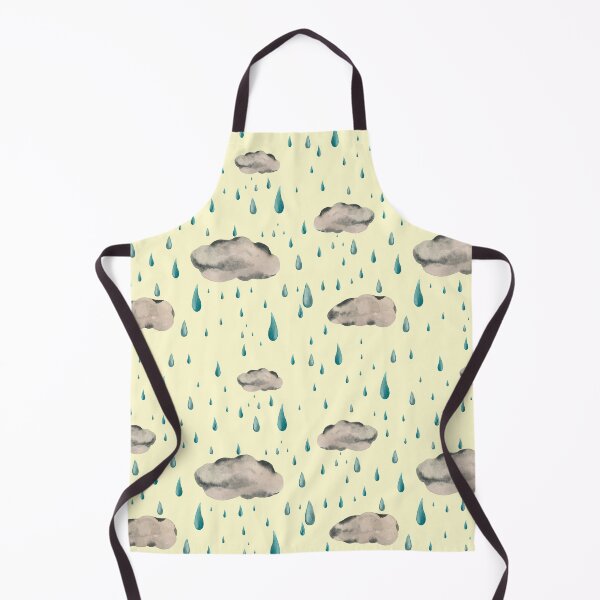 Item preview, Cloud rainy grey drop seamless pattern watercolor yellow designed and sold by Yana Mustafina | Boho Soulful Designs.
