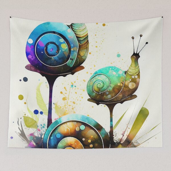 Item preview, Abstract poster for a touch of poetry: snails and rain designed and sold by Bird Design.