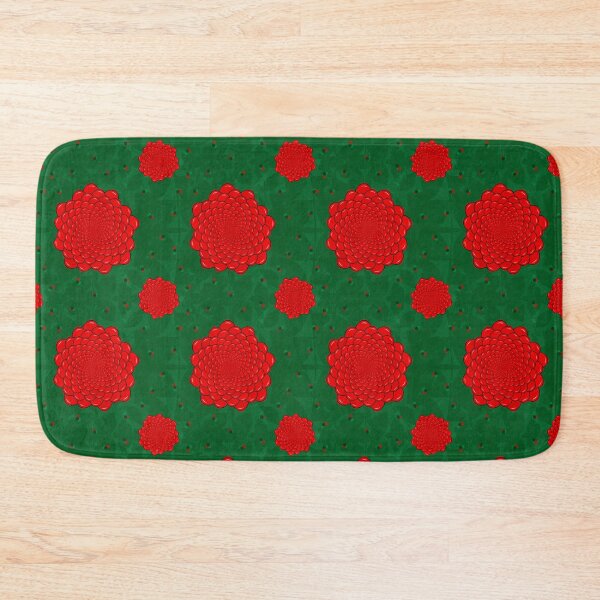 Item preview, Red green berry abstract repeated pattern designed and sold by Hnd-Design.