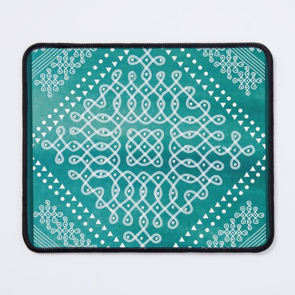 Item preview, Dot kolam/muggu green water color tile designed and sold by ShreecreatE.