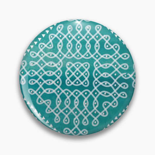 Item preview, Dot kolam/muggu green water color tile designed and sold by ShreecreatE.