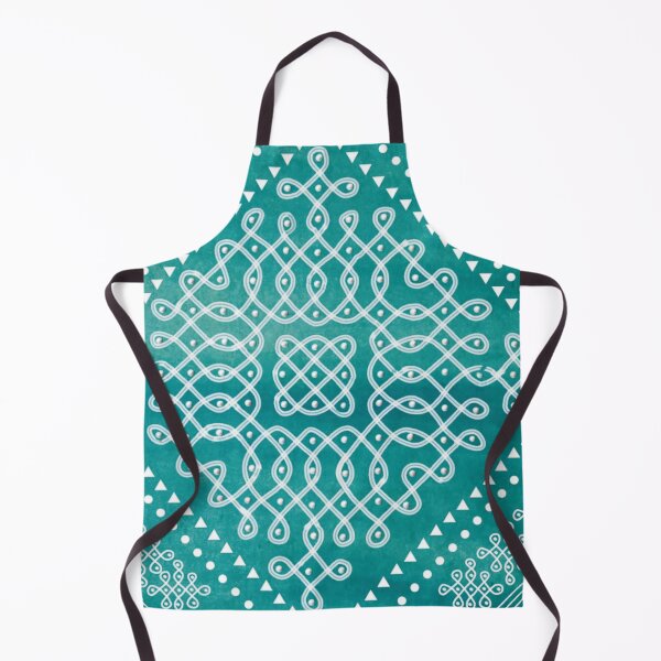 Item preview, Dot kolam/muggu green water color tile designed and sold by ShreecreatE.