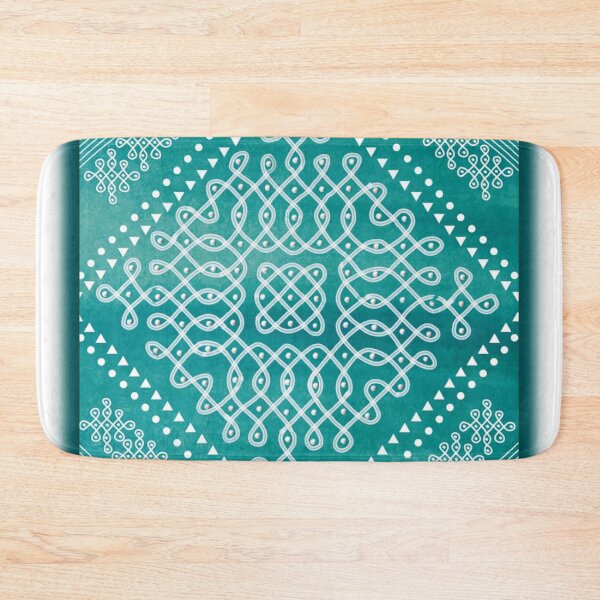 Item preview, Dot kolam/muggu green water color tile designed and sold by ShreecreatE.