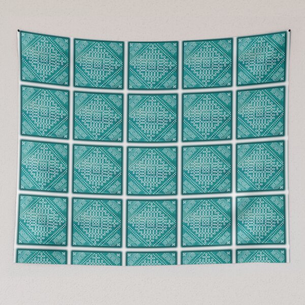 Item preview, Dot kolam/muggu green water color tile designed and sold by ShreecreatE.