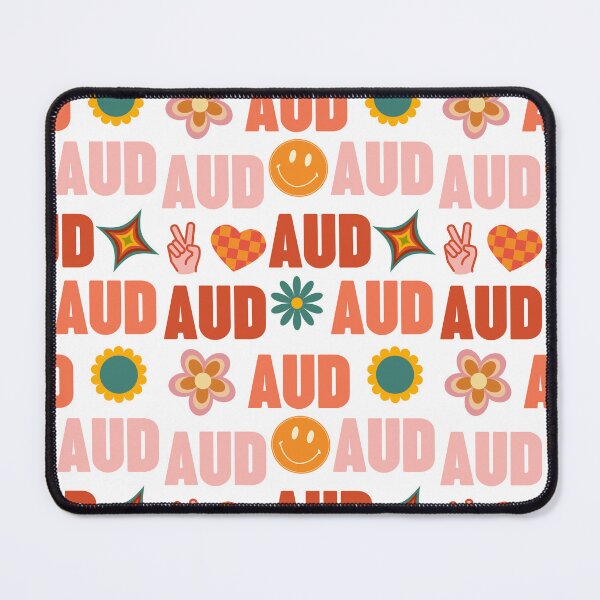 Aperçu de l'œuvre Groovy AUD rose et orange créée et vendue par Hear4theEars.