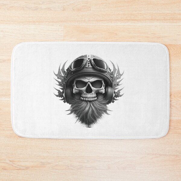 Item preview, SKULL BEARD DARK MECHANIC PISTON CAR MOTORCYCLE BLACK designed and sold by ogirdorgraphics.