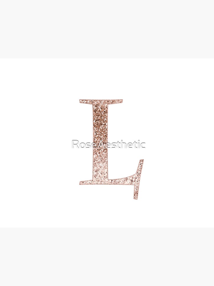Rose Gold - Blush Pink Glitter Metal Monogram Name Large Gift Bag