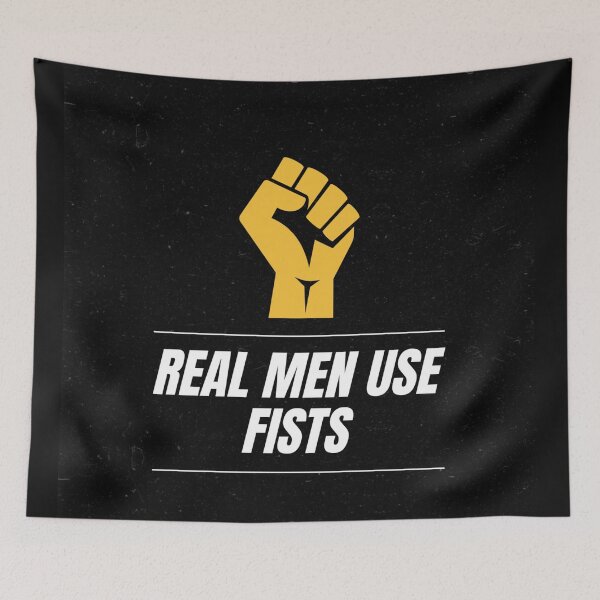 Item preview, Real men use fists logo designed and sold by Sarvgya Verma.