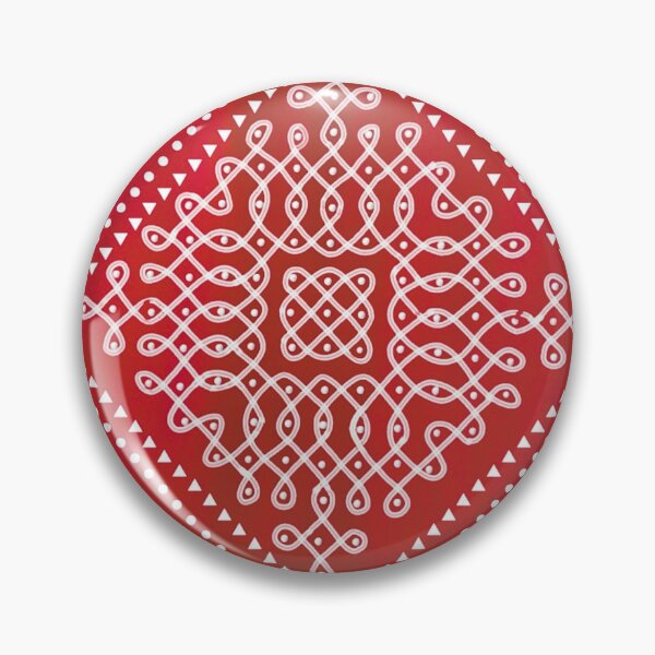 Item preview,  Dot kolam/muggu maroon tile designed and sold by ShreecreatE.