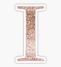 I rose gold glitter monogram letter Sticker
