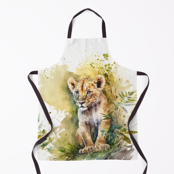 Item preview, Acuarela lindo bebé león sentado en la jungla, cachorro de león designed and sold by MoonFoxDesign.