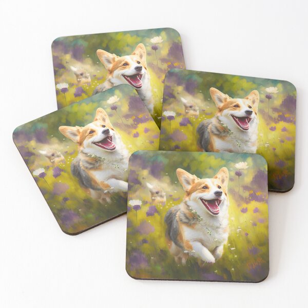 Item preview, Wildflowers and Beagle Impressionist Art Print designed and sold by TheArtfulAllie.