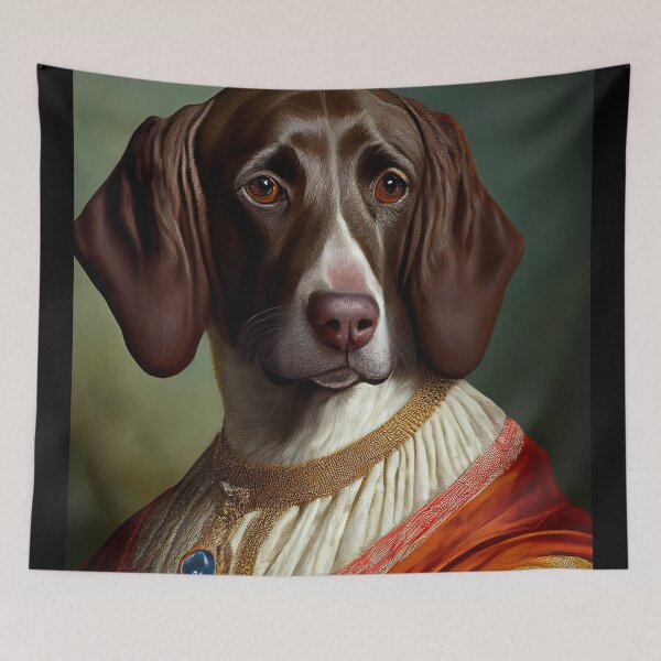 Item preview, German Shorthaired Pointer Dog Breed Portrait Royal Renaissance Animal Painting designed and sold by Nalaxation.