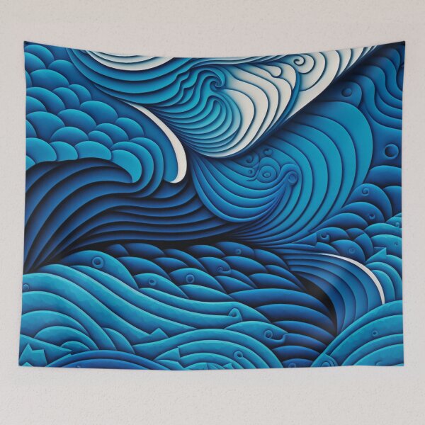 Item preview, Abstract Ocean Waves - Ocean & Sea designed and sold by EnzoVectorism.