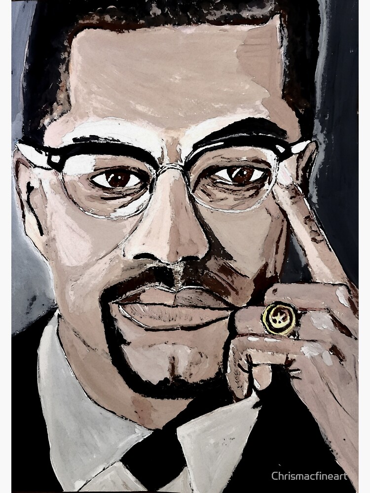 "Malcolm X Deep Intellect " Sticker for Sale by Chrismacfineart Redbubble