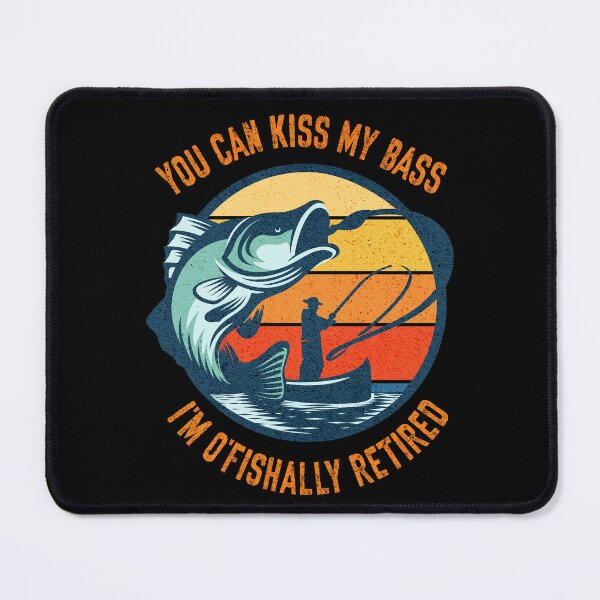 Item preview, OFishally Retired Bass Fishing With Retro Sunset designed and sold by BluePlanetMerch.