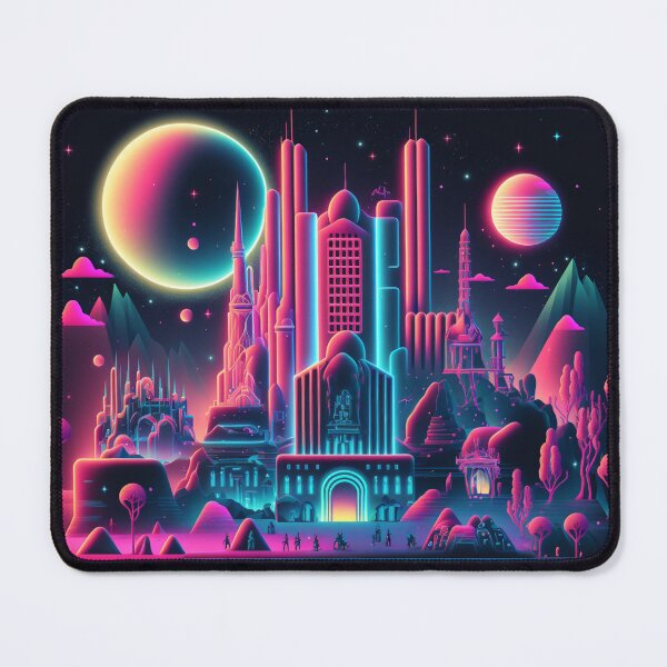 Item preview, Surreal Futuristic Synthwave Neon City designed and sold by AfropunkDesigns.