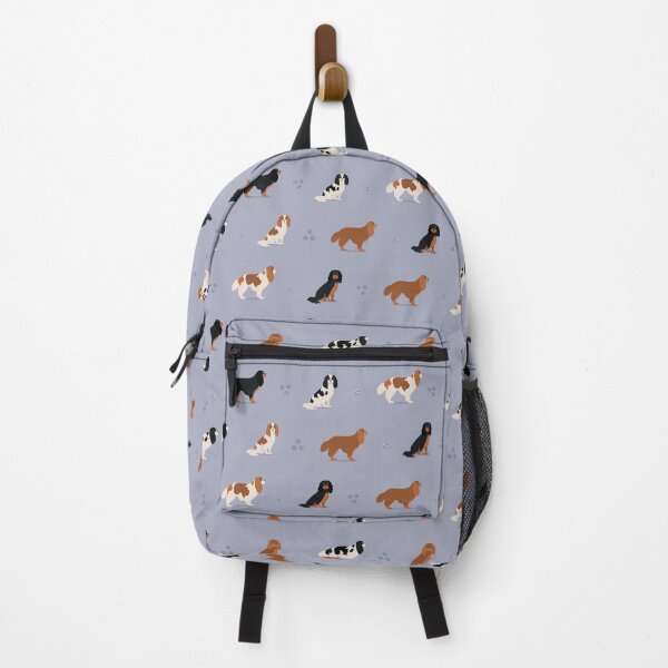 Item preview, Cavalier King Charles Spaniel Mix of colors pattern on blue background designed and sold by buniaandco.