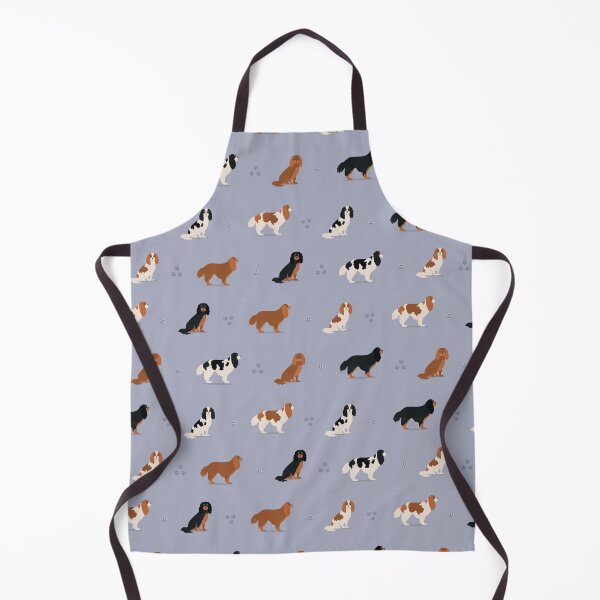 Item preview, Cavalier King Charles Spaniel Mix of colors pattern on blue background designed and sold by buniaandco.
