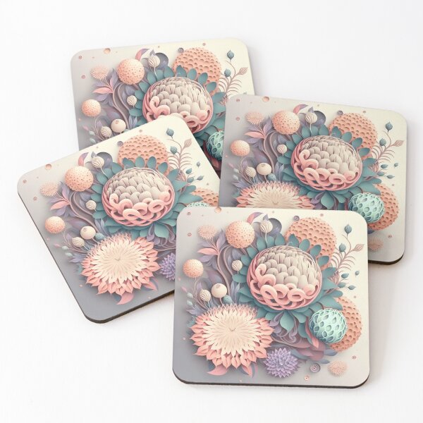 Item preview, Fleuron Floral Playful Colourful Composition Designs for Home Decor, Wedding, Events Fashion  and Accessories  designed and sold by RAGANADesign.