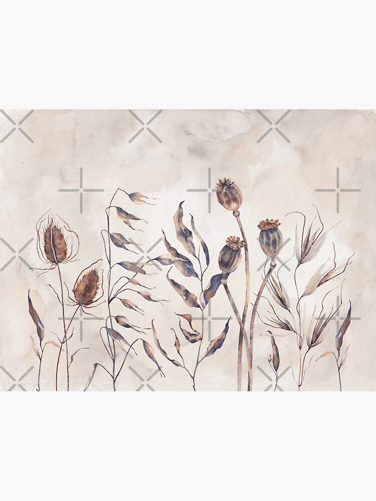 Beige Dried wildflowers  Sticker for Sale by Inna Patiutko