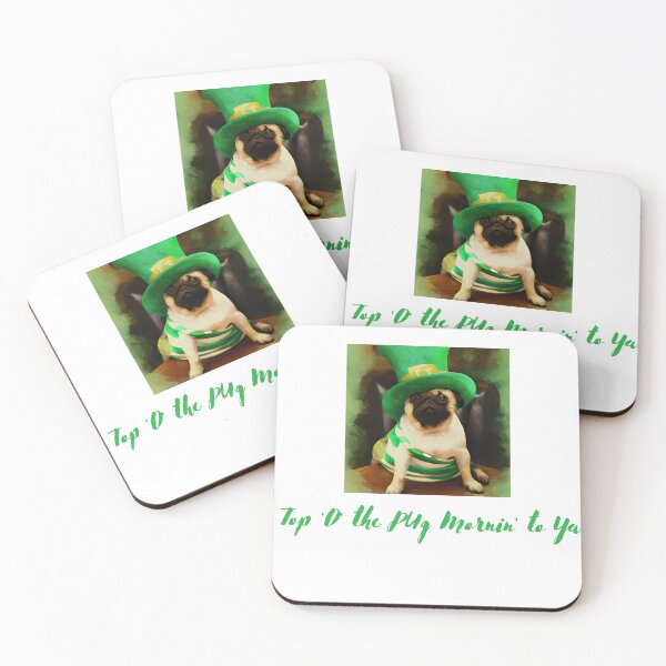 Item preview, Top 'O' The Pug Mornin' to Ya.  Irish Pug.  designed and sold by Doggymadness.