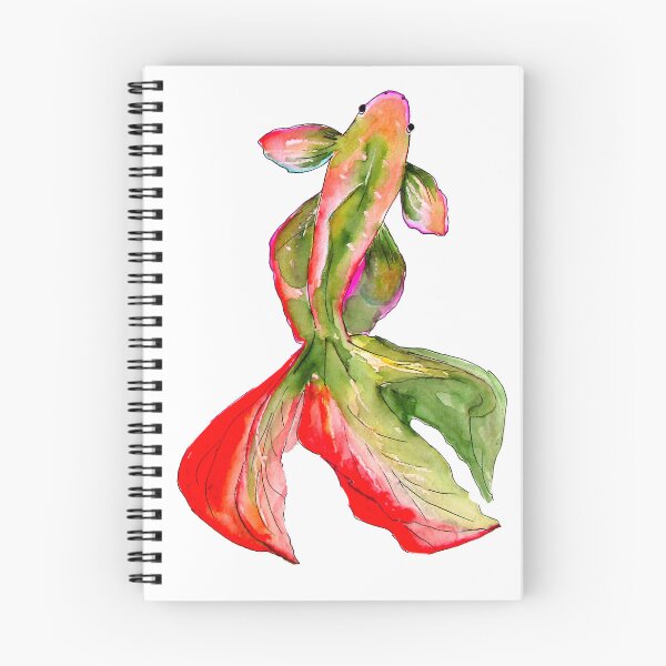 Item preview, Red Green Betta Siamese Fish Watrcolor designed and sold by VittaArtDream.