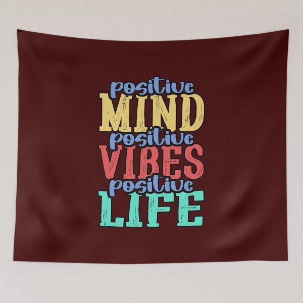 Item preview, positive mind positive vibes positive life for motivational phrases designed and sold by TargetBox.