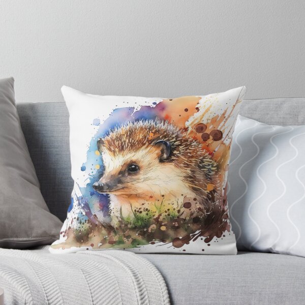 Artikelvorschau, Aquarell Niedlicher Baby-Igel, buntes Igel-Ferkel entworfen und verkauft von MoonFoxDesign.