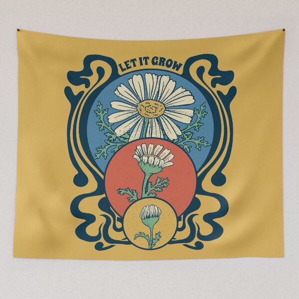 Item preview, let it grow, flower growth stages, retro t-shirt print designed and sold by ShamanskaKate.