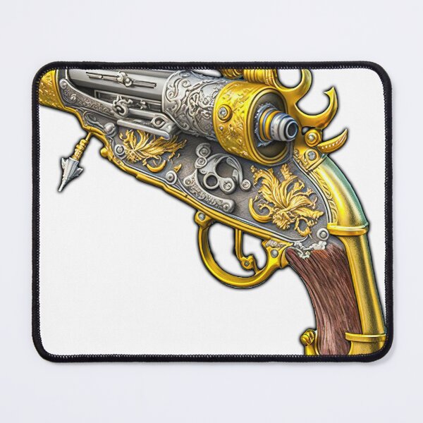 Item preview, Gold pirate steampunk flintlock pistol designed and sold by TheBrainArt.
