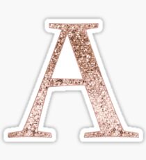 A rose gold glitter monogram letter Sticker
