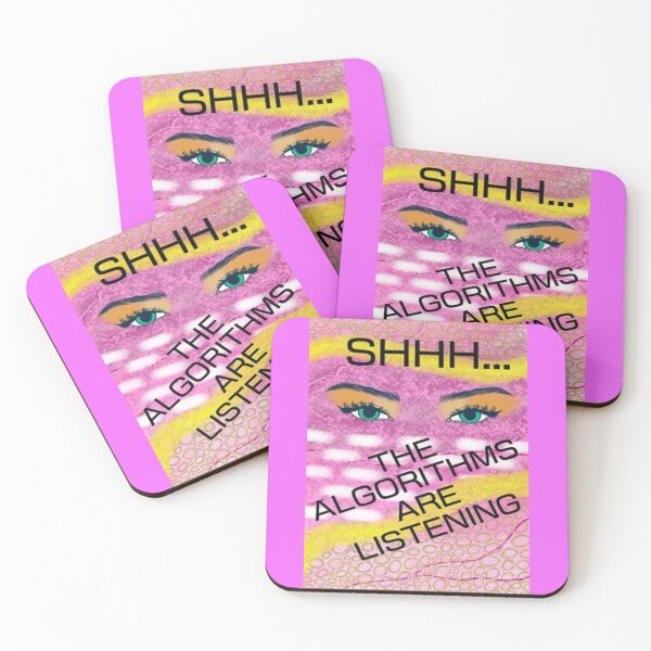 Item preview, Pink Radical Feminist Design With Powerful Eyes - Shhh... The Algorithms Are Listening designed and sold by LethalPixieDust.