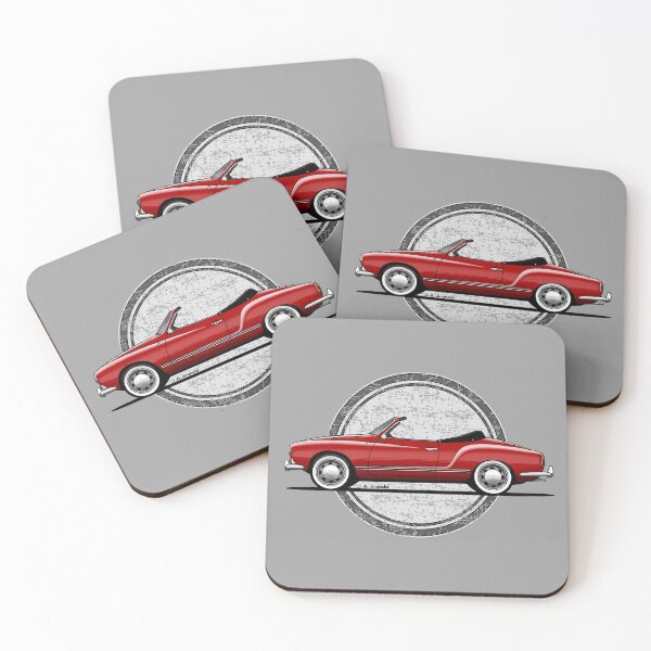 Item preview, My drawing of the My drawing of the red Ghia convertible coupe classic car designed and sold by designjaag.