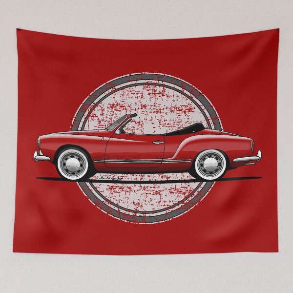 Item preview, My drawing of the My drawing of the red Ghia convertible coupe classic car designed and sold by designjaag.