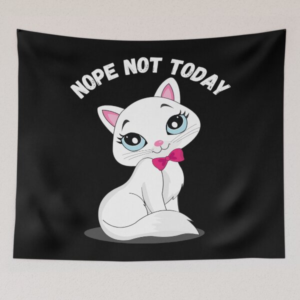 Item preview, Nope Not Today - White Cat Meme  designed and sold by Nero9o.