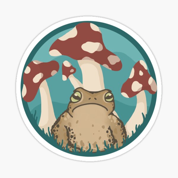 Frog Stack Vinyl Sticker, Cute Frogs and Mushrooms Sticker – Forager Vintage