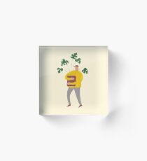 Monstera Moving Man Acrylic Block