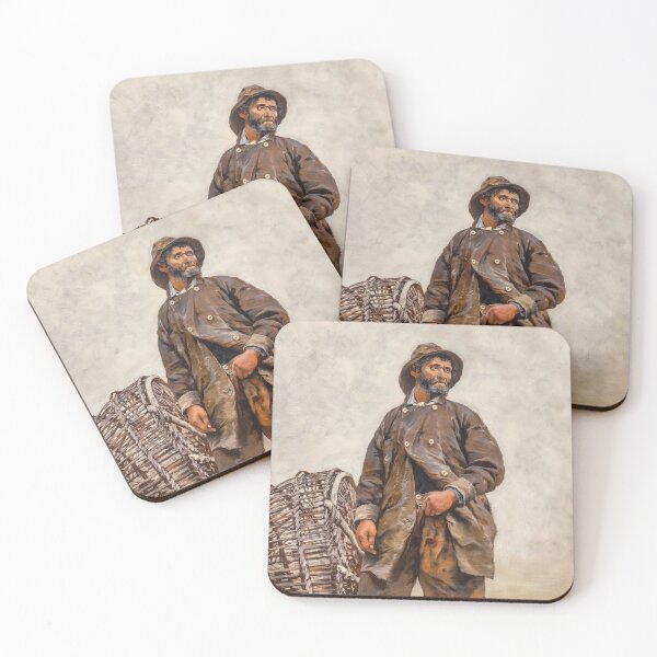 Item preview, Fisherman with Basket, August Hagborg, 1881 designed and sold by Vintage Wall Art.