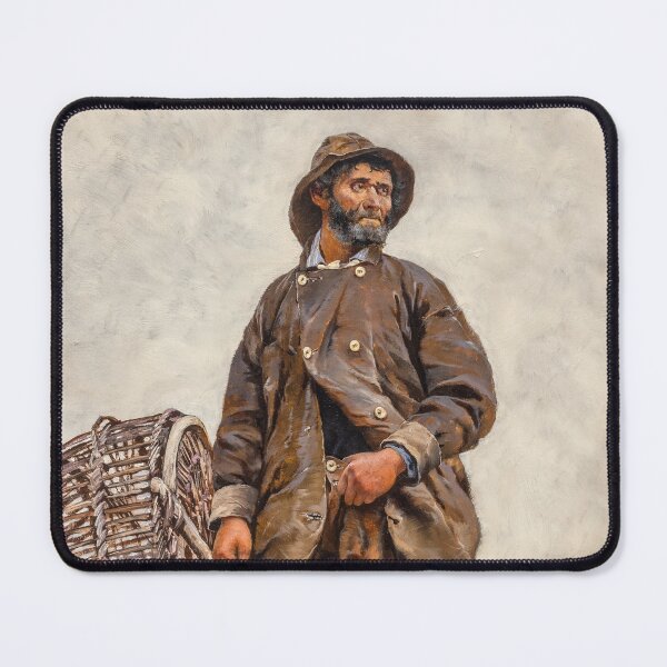Item preview, Fisherman with Basket, August Hagborg, 1881 designed and sold by Vintage Wall Art.