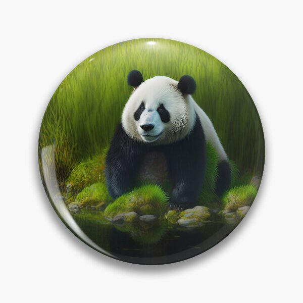 Artikelvorschau, Panda Bär sitzt am Bach und geniesst das schöne Wetter entworfen und verkauft von Globuwear.
