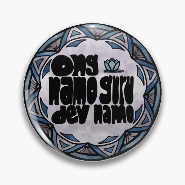 Item preview, Ong namo guru dev namo Mandala blue watercolor  designed and sold by wordznart.