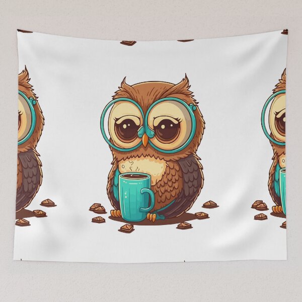 Item preview, Cute Owl Drink Coffee designed and sold by Azhastor.