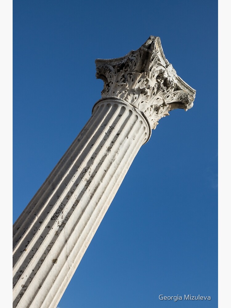 Disover Classical Corinthian Column - Ancient Pompeii Graceful Beauty Right Premium Matte Vertical Poster