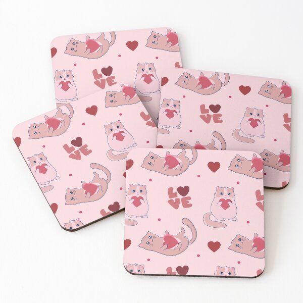 Item preview, Cute Valentine Cats Pattern designed and sold by HappyLifeCreate.