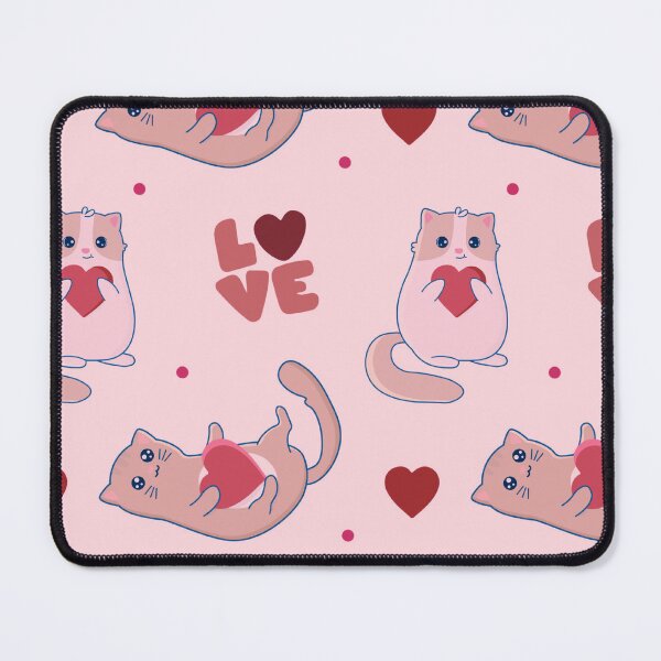 Item preview, Cute Valentine Cats Pattern designed and sold by HappyLifeCreate.