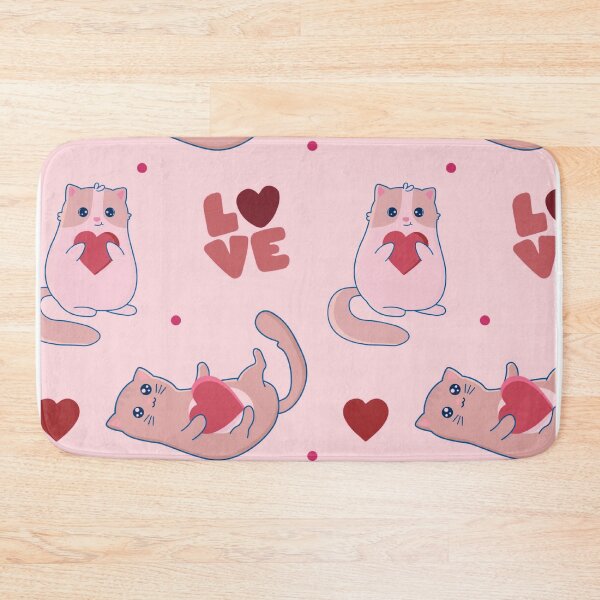 Item preview, Cute Valentine Cats Pattern designed and sold by HappyLifeCreate.