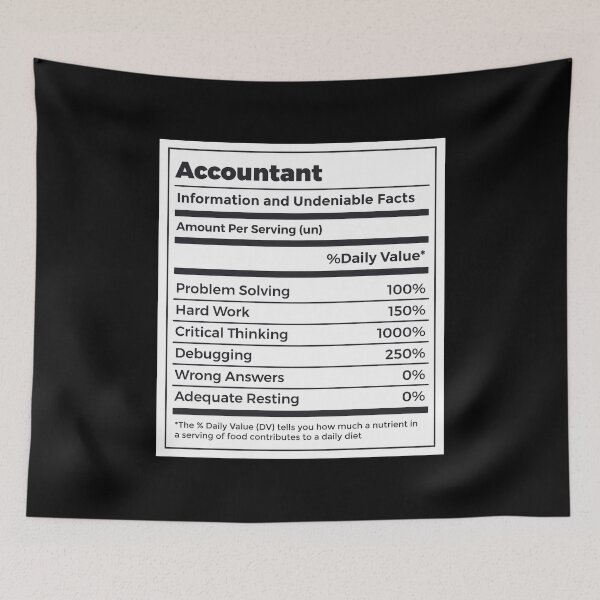 Item preview,  Funny Accountant Nutrition Facts designed and sold by MrEddie10.