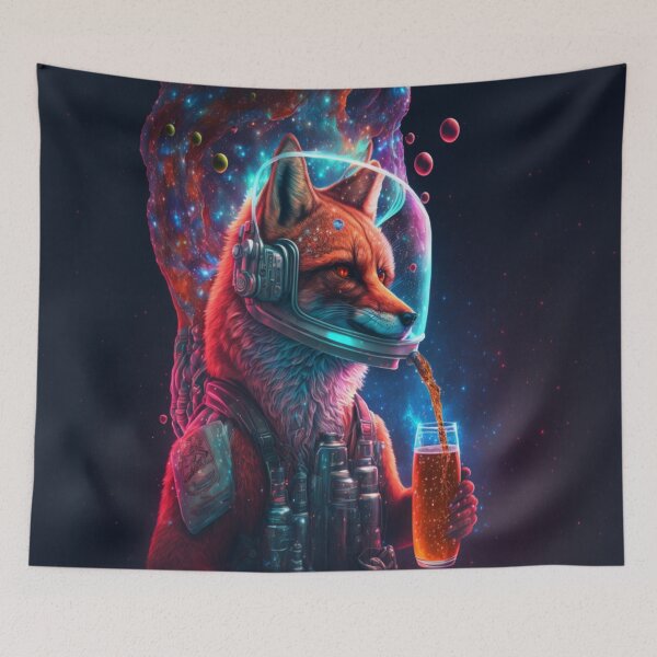 Item preview, Red fox In the space drinking a beer designed and sold by BaynoSama.